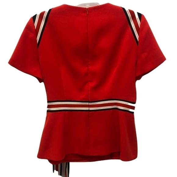 Karen Millen Striped Peplum Blouse, Size 10 - Picture 3 of 4